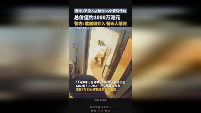 3名歹徒抢走66个爱马仕包